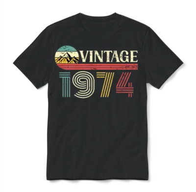 Funny Birthday Born in 1974 Limited Edition Unisex T-Shirt - Black
