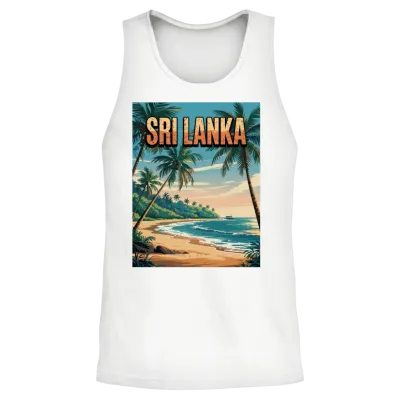 Paradise Sri Lanka Beach Travel – Tropical Island Unisex Tank Top - White