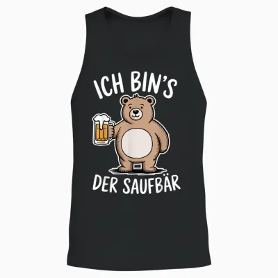 Ich Bins Der Saufbär Saufen Bier Alkohol Party Unisex Tank Top - Black