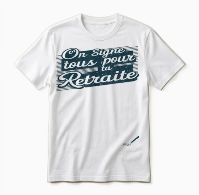 Retraite à Signer Et Dédicacer, Cadeau Départ à La Retraite Unisex T-Shirt in White