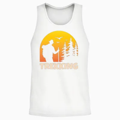 Trekking Hiking Hiker Hike Lover Unisex Tank Top - White