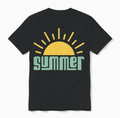 Summer Sunshine Retro Unisex T-Shirt - Black