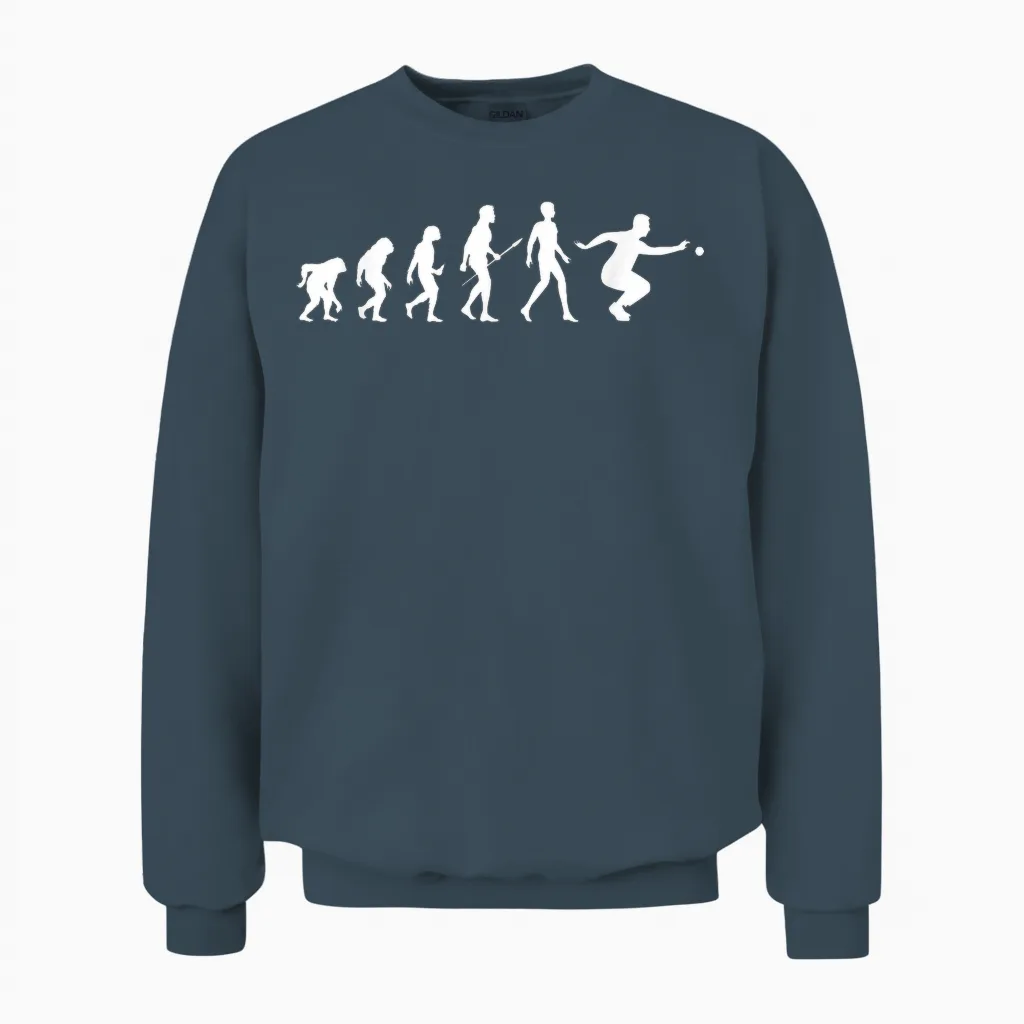 Evolution Pétanque Gift for Petanque Players Evolution T-Shirt, Black Unisex Sweatshirt in Dark Heather