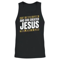 Christian Christianity Funny Alien Jesus Unisex Tank Top - Black – 2