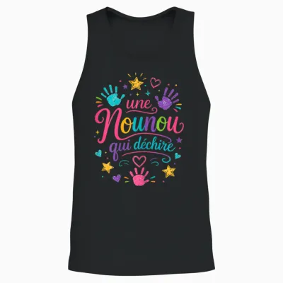Cadeau Nounou Qui Déchire Original Nourrice Drole Babysitter Unisex Tank Top - Black