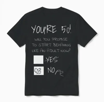 Funny 50th Birthday Gag Gift Idea 50 Years Old Unisex T-Shirt - Black