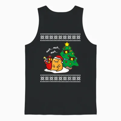 Gudetama Ugly Christmas Unisex Tank Top - Black