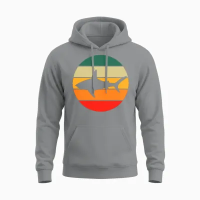 Retro Shark Unisex Hoodie - Sport Grey
