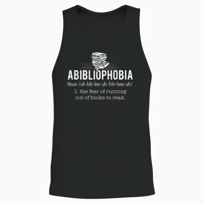 Abibliophobia - Funny Reading Bookworm Reader Gift Unisex Tank Top - Black