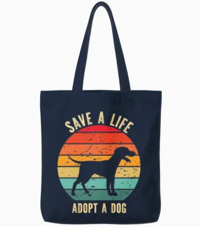Adopt a Dog Tote Bags - Navy