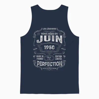 Les Légendes Sont Nées En Juin 1958 68e Anniversaire Unisex Tank Top - Navy