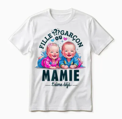 Gift Gender Reveal Granny Party Gender Reveal Unisex T-Shirt - White