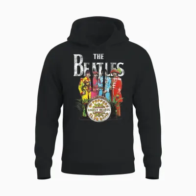 The Beatles Music Band Sgt Pepper by Rock Off Unisex Hoodie - Black