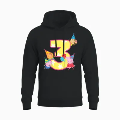 Peppa Pig Crew 3 Geburtstag Unisex Hoodie - Black