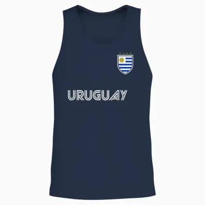 Uruguay Unisex Tank Top - Navy