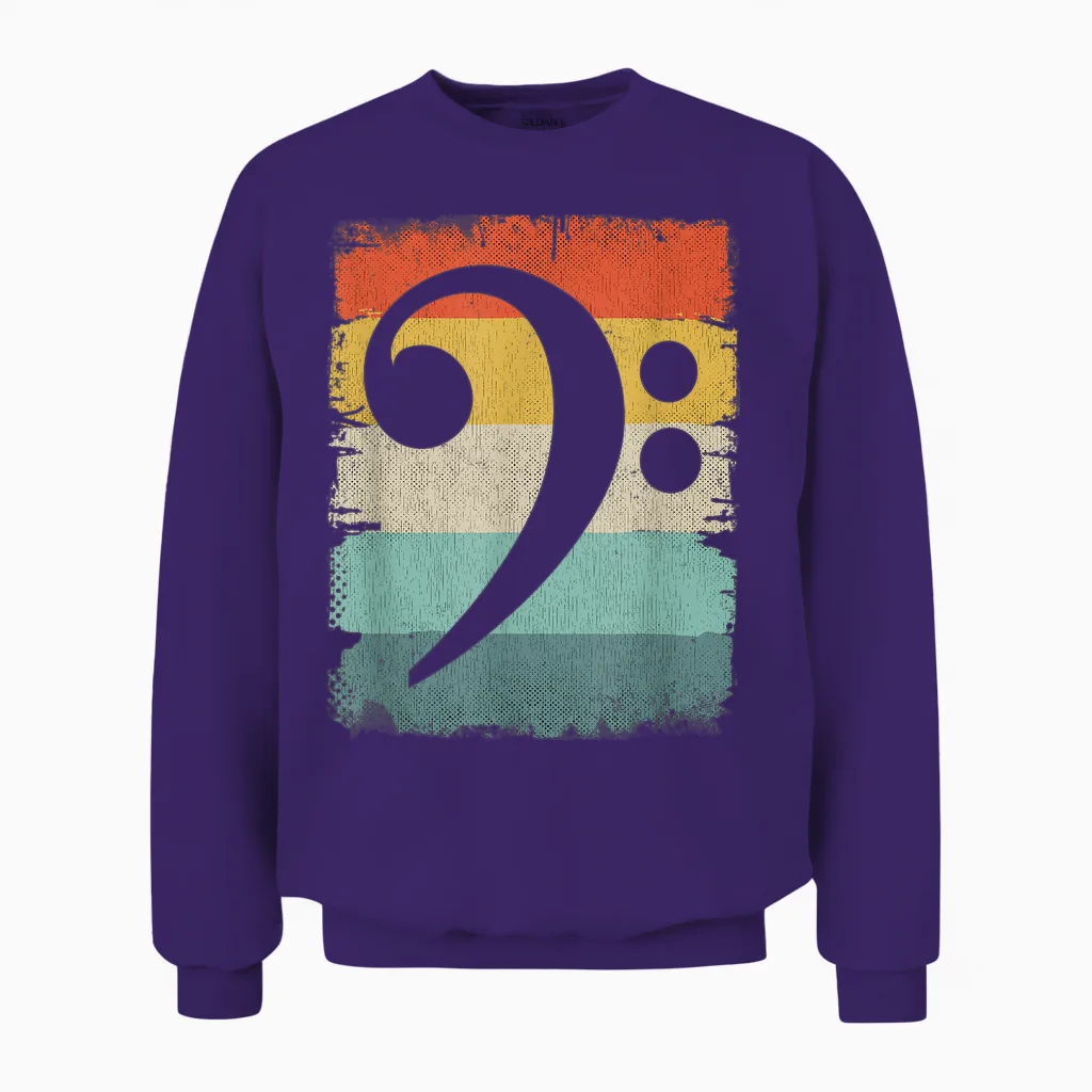Bass Player Music Apparel Bassschlüssel Unisex Sweatshirt in Purple