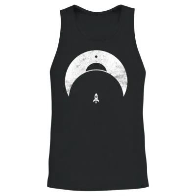 Retro Rocket Unisex Tank Top - Black