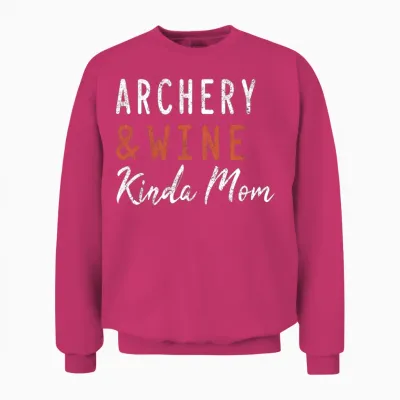Archery and Wine Kinda Mom Unisex Sweatshirt - Heliconia