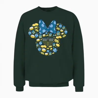 Disney Minnie Mouse Icon Hanukkah Chanukah Dreidel Menorah Unisex Sweatshirt - Forest