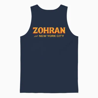 Zohran Mamdani Unisex Tank Top - Navy