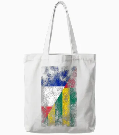 Flags France Togo - French Togolese T-Shirt, Black, S Tote Bags - White
