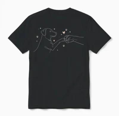 People Punch Hand Dog Friendship Fist Dogs Paw Unisex T-Shirt - Black