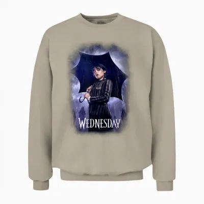 Wednesday Series Mittwochsplakatkunst T-Shirt Schwarz Unisex-Erwachsene Female Klein Eu S Kurzarm V-Ausschnitt Klassisch 1 Count Unisex Sweatshirt - Sand
