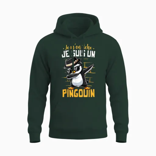 Penguin Children's T-Shirt Boy Girl Je Suis Un Pingouin T-Shirt, Black, S Unisex Hoodie - Forest