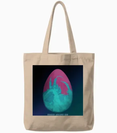 Dragon Unicorn Egg Album Cover Tote Bags - Natural