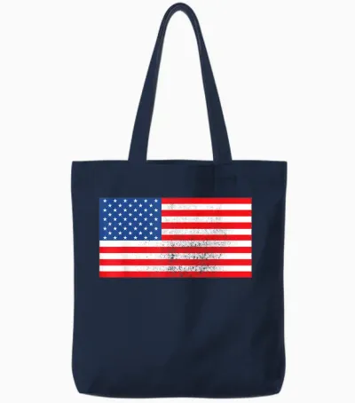Drapeau Américain Patriotique Des états-Unis Pour Hommes, Femmes, Enfants, Garçons Et Filles Tote Bags - Navy