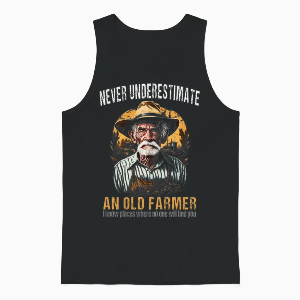 Old Farmer Farm & Country Gift Unisex Tank Top in Black