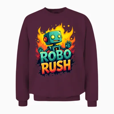 Robo Rush Unisex Sweatshirt - Maroon