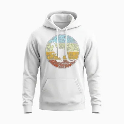 Kangaroo Retro Unisex Hoodie - White