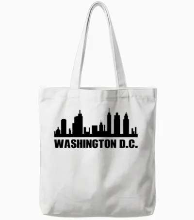 Washington D C Tote Bags - White