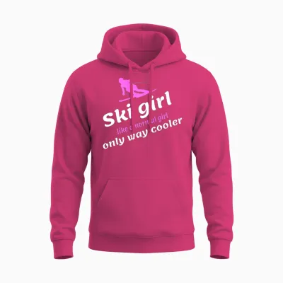 Ski Girl - Like a Regular Girl, Only Way Cooler Unisex Hoodie - Heliconia
