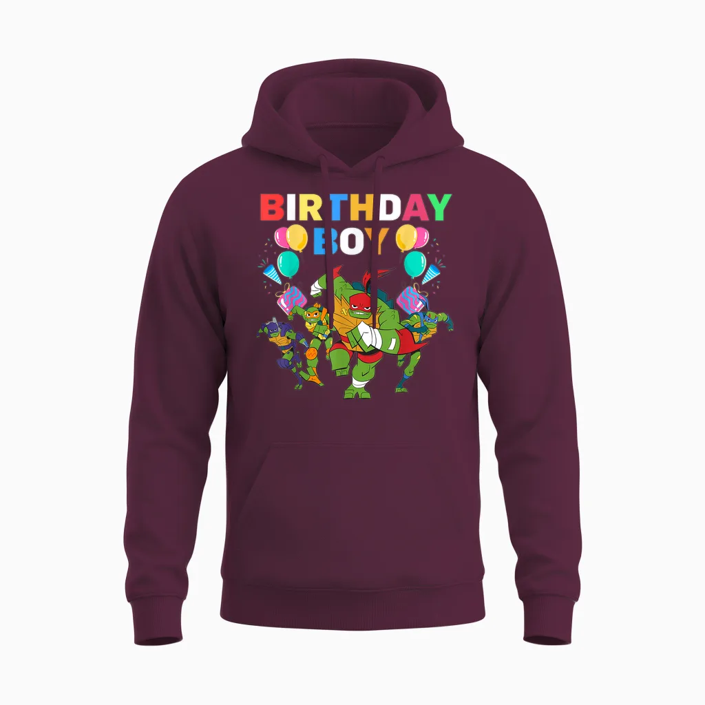 Teenage Mutant Ninja Turtles Birthday Boy Celebration Gift Unisex Hoodie in Maroon