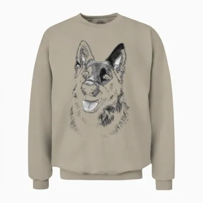 Deutscher Schäferhund Grafik Haustier Kunst Deutscher Schäferhund Unisex Sweatshirt - Sand