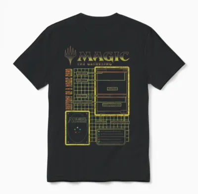 Magic: the Gathering Anatomy of a Magic Card Retro Schematic Unisex T-Shirt - Black