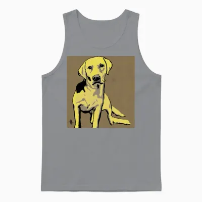 Yellow Labrador Retreiver Unisex Tank Top - Sport Grey