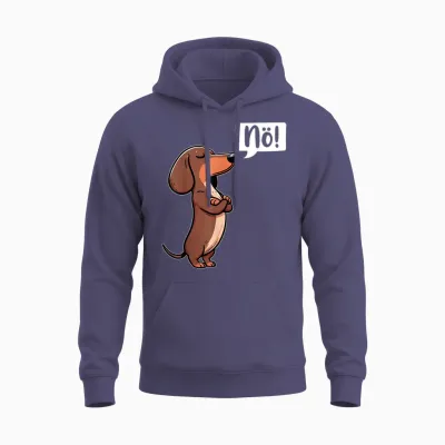 Dickköpfiger Rauhaardackel Nö Dachshund Dog Funny Dog T-Shirt, Black Unisex Hoodie - Heather Sport Dark Navy