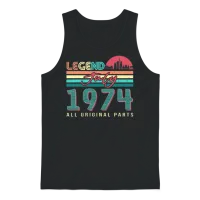Vintage in July 1974 Unisex Tank Top - Black – 1