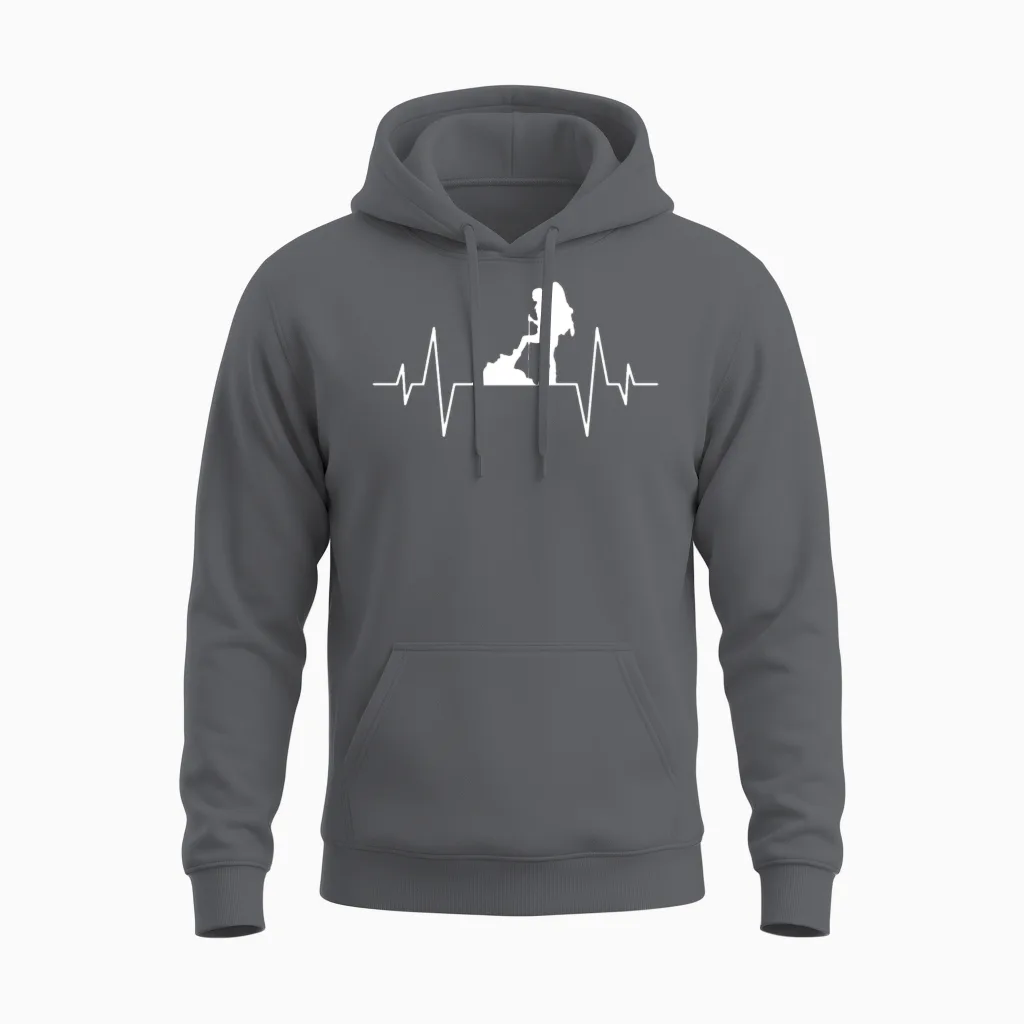 Hiking Heartbeat & Outdoors Unisex Hoodie in Charcoal