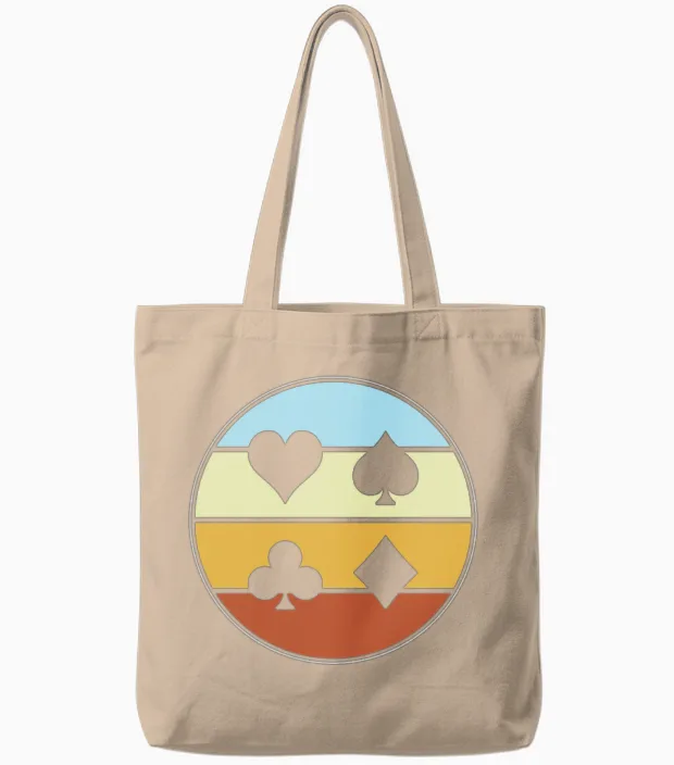 Poker Retro Tote Bags in Natural