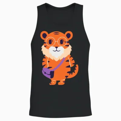 Funny Tiger Unisex Tank Top - Black