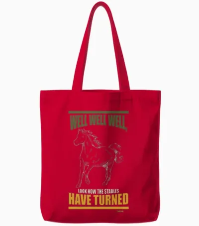 Horse Horse Racing Horse Blend Stallion Tote Bags - Red
