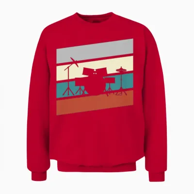 Drums Retro Unisex Sweatshirt - Red