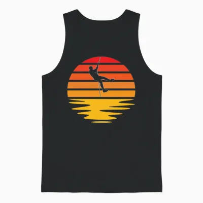 Climbing Retro Unisex Tank Top - Black