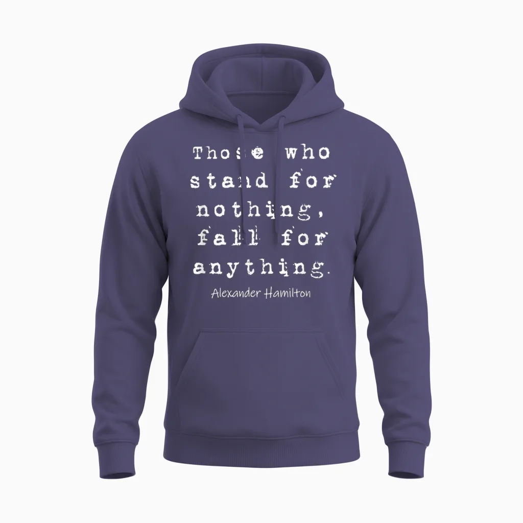 Alexander Hamilton - Famous Inspirational Quote Design Unisex Hoodie in Heather Sport Dark Navy