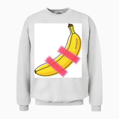 Retro Pop Banana Unisex Sweatshirt - White