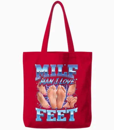 Mann Ich Liebe Füße Bootleg Lustig Milf Tote Bags - Red